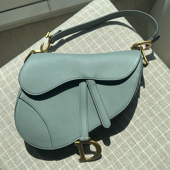 AUTHENTIC Dior Gray Saddle Bag - New Condition - Picture 1 of 12
